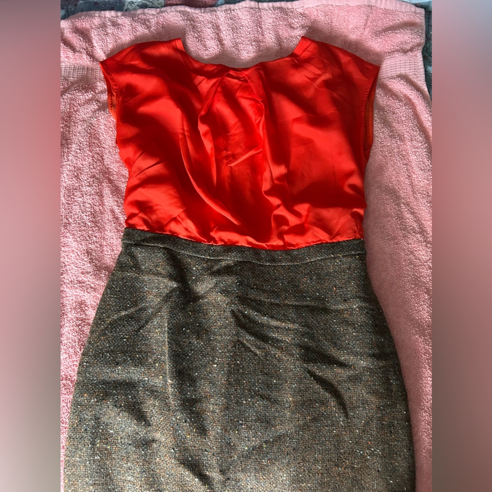 LOFT Red and Brown Dress